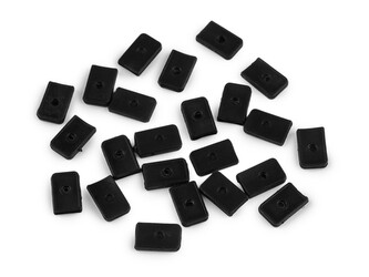 Silikonové koncovky na ploché, kovové a plastové kostice šíře 6; 8; 12 mm - 50 ks - 4 (8 mm) černá