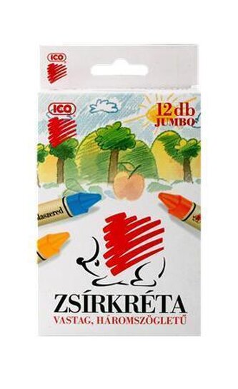 Voskovky "Ježek", 12 barev, trojhranné, jumbo, ICO 7220100000 Voskovky "Ježek", 12 barev, trojhranné, jumbo, ICO 7220100000