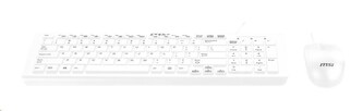 MSI set klávesnice a myši SK9626W, drátová, CZ/SK lokalizace, bílá
