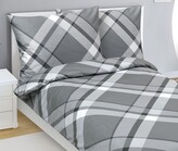 Povlečení bavlněný satén - Šedá,Bílá - 140x200, 70x90 cm