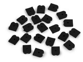 Silikonové koncovky na ploché, kovové a plastové kostice šíře 6; 8; 12 mm - 50 ks - 6 (12 mm) černá