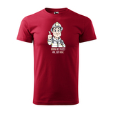 Tričko s potiskem pro hasiče Hrdina bez pláště? Ano, jsem hasič: červené XL