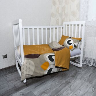 Dětské povlečení do postýlky Kreslená sova: 100x135 / 40x60 Dětské povlečení do postýlky Kreslená sova: 100x135 / 40x60