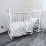 Dětské povlečení do postýlky Barevné puntíky na bílé: 130x90 / 40x60