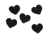 Nažehlovačka srdce - 10 ks - 3 černá