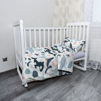 Dětské povlečení do postýlky Dětský mořský svět: 130x90 / 40x60 Dětské povlečení do postýlky Dětský mořský svět: 130x90 / 40x60