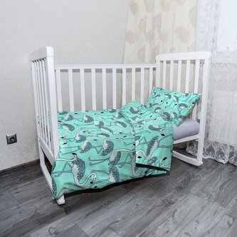 Dětské povlečení do postýlky Plameňáci: 100x135 / 40x60 Dětské povlečení do postýlky Plameňáci: 100x135 / 40x60