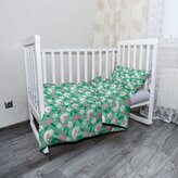 Dětské povlečení do postýlky Květiny a ptáčci: 100x135 / 40x60