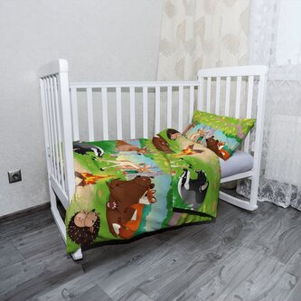 Dětské povlečení do postýlky Lesní zvířátka 2: 130x90 / 40x60 Dětské povlečení do postýlky Lesní zvířátka 2: 130x90 / 40x60