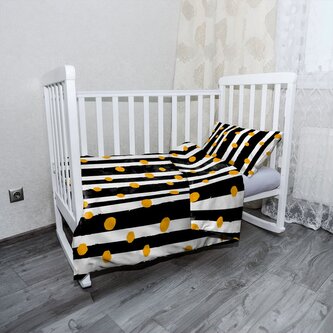 Dětské povlečení do postýlky Pruhy a puntíky: 130x90 / 40x60