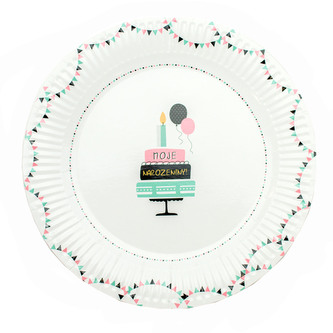 TALÍŘE papírové Moje narozeniny Dort 8ks