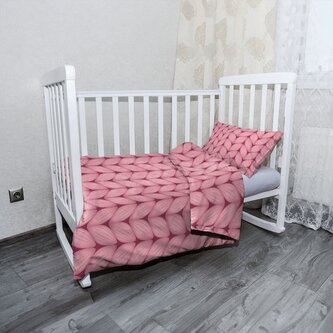 Dětské povlečení do postýlky Růžové pletení z vlny: 100x135 / 40x60