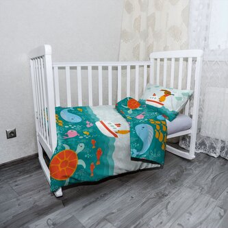 Dětské povlečení do postýlky Mořský svět: 100x135 / 40x60 Dětské povlečení do postýlky Mořský svět: 100x135 / 40x60