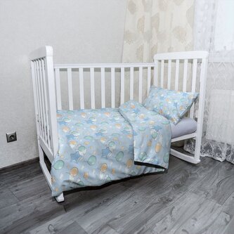 Dětské povlečení do postýlky Balónky a hvězdy: 130x90 / 40x60