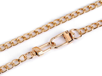 Řetízek na kabelky s karabinou délka 125 cm - 1 ks - 1 žluté zlato