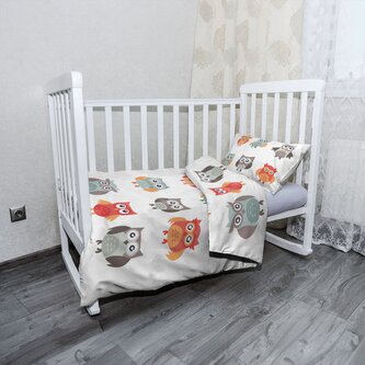 Dětské povlečení do postýlky Sovy 2: 130x90 / 40x60 Dětské povlečení do postýlky Sovy 2: 130x90 / 40x60