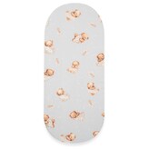 Bavlněné prostěradlo do kočárku New Baby Sweet teddy bear 35x75cm grey