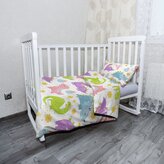 Dětské povlečení do postýlky Dinosauři s kaktusy: 100x135 / 40x60