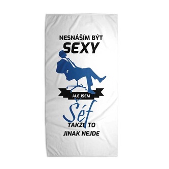 Ručník Nesnáším být sexy, ale jsem šéf: 70x140 cm Ručník Nesnáším být sexy, ale jsem šéf: 70x140 cm