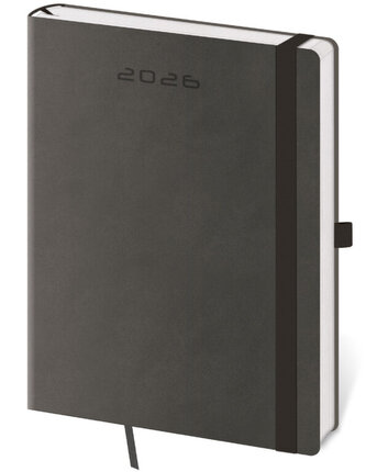 Týdenní diář B6 Flexies tmavě šedý s poutkem