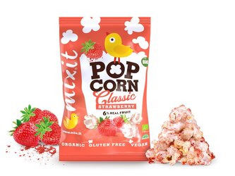 Velký BIO popcorn - jahoda Mixit 75g