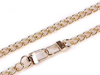 Řetízek na kabelky s karabinou délka 125 cm - 1 ks - 3 zlatá klasik