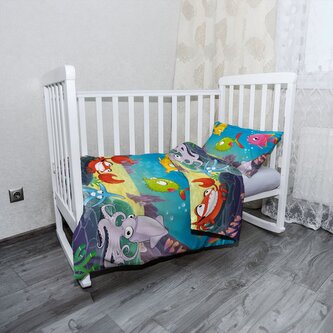 Dětské povlečení do postýlky Podmořský svět 2: 100x135 / 40x60 Dětské povlečení do postýlky Podmořský svět 2: 100x135 / 40x60