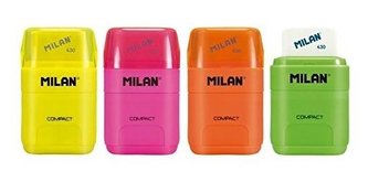 Temperówko-gumka Compakt Fluo blister MILAN