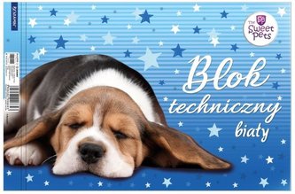 Blok techniczny biały A4/10K Pies