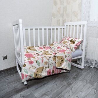 Dětské povlečení do postýlky Lesní zvířátka: 120x90 / 40x60 Dětské povlečení do postýlky Lesní zvířátka: 120x90 / 40x60
