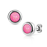 NBP75-OP57 Ocelové náušnice s opály 6 mm