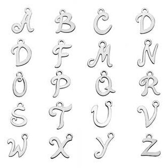 OK1307-K Drobný ocelový přívěšek - písmeno - iniciála - iniciála "K"