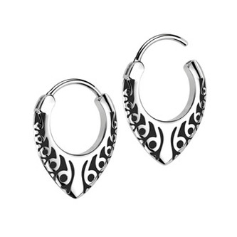 OPN2003 Ocelové náušnice s ornamenty