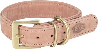 Obojek PURE kožený, růžová - L: 47-54 cm/ 40 mm