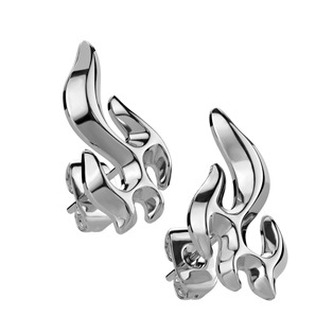 OPN1962-ST Ocelové náušnice s plameny