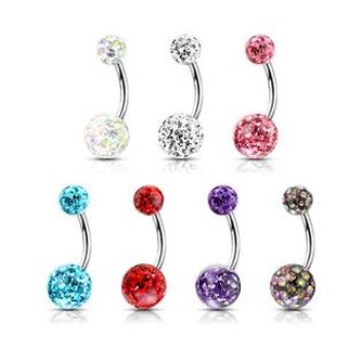 BS0003-A Piercing do pupíku s vnitřním závitem - fialová