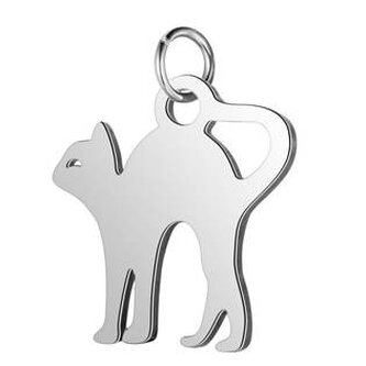 OPP1645-ST Malý ocelový přívěšek kočička - zvířátka