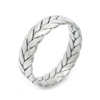 OPR1879-D-60 Dámský ocelový prsten proplétaný