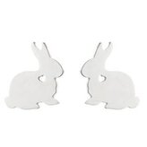 OPN1787-ST Ocelové náušnice ZAJÍČCI - zvířátka