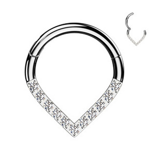 NS0063ST-1208 Segment kruh se zirkony septum / helix / cartilage / tragus piercing