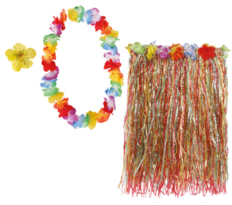 Fiestas Guirca Havajská souprava se sukní multikolor