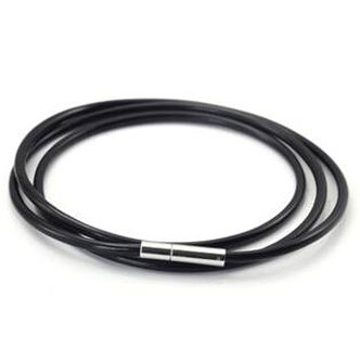 LR1116-050-45 Kaučuková šňůrka na krk černá tl. 5 mm