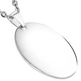 DR1018 Ocelový přívěšek - destička ovál 28 x 40 mm