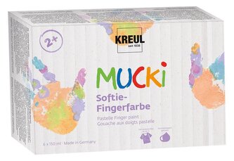 Sada prstových barev, "MUCKI SOFTIE", 6 barev, 6x150ml, KREUL