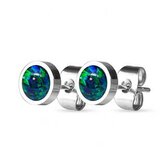 NBP71-OP19 Ocelové náušnice s opály 8 mm