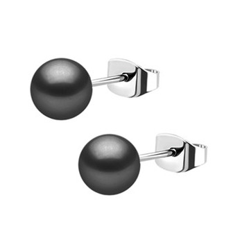 OPN1973-06 Ocelové náušnice perličky černé