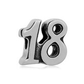 K0015-18 Navlékací ocelový přívěšek korálek - číslovka 18