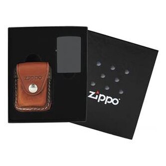 44065 ZIPPO dárková krabička s hnědou koženou kapsičkou na zapalovač