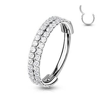 NS0044ST-1210 Kruh se zirkony - helix / cartilage / tragus piercing