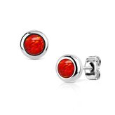 NBP77-OP45 Ocelové náušnice s opály 4 mm